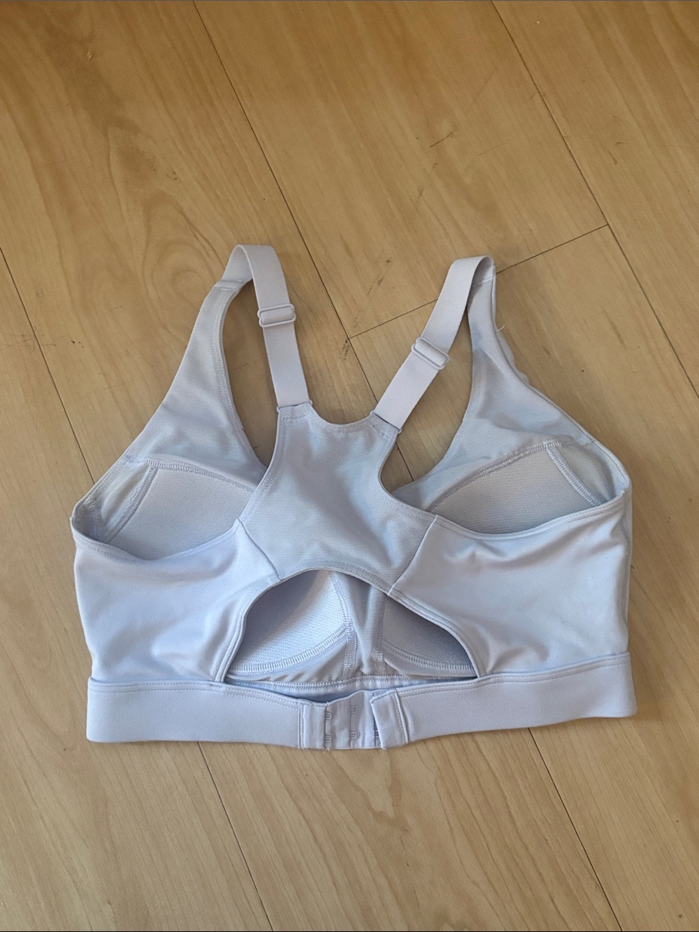 Gymshark Light Gray/Pale Lavender High‑Support Racerback Sports Bra